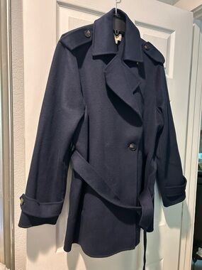 Michael Kors Midnight Blue Wool Coat XL  /XXL NWT